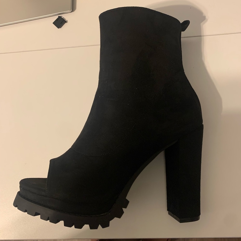 High Heel Peek Toe Boots